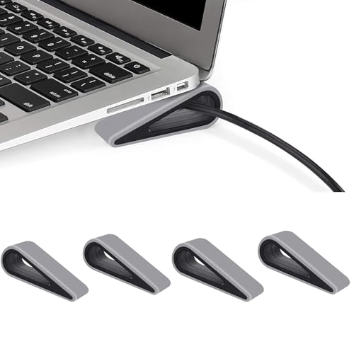 MEGREZ Portable Keyboard Riser Computer Keyboard Stand Laptop Notebook Stand, Anti-Slip Keyboard Stand Holder, Silica Gel Tilting Wedge Riser Holder for Desk, Notebook Feet Stand, 4PCS/Set, Gray