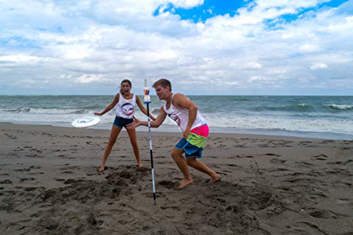 Bottle Bash NASCAR Outdoor Flying Disc Game Set – Disc Toss Game for Family, Adult & Kids, Backyard and Beach Game - Frisbee Target Lawn Game with Poles & Bottles (Beersbee & Polish Horseshoes)