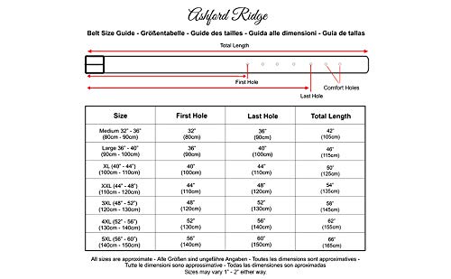 Ashford Ridge Mens 30mm Pantaloni di Cuoio cintura...