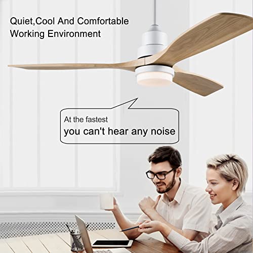 Bojue 60” Ceiling Fans With Light Remote Control,Indoor Outdoor Wood Ceiling With 3 Blade Fan For Patio, Living Room, Bedroom, Office, Summer House #TOP4