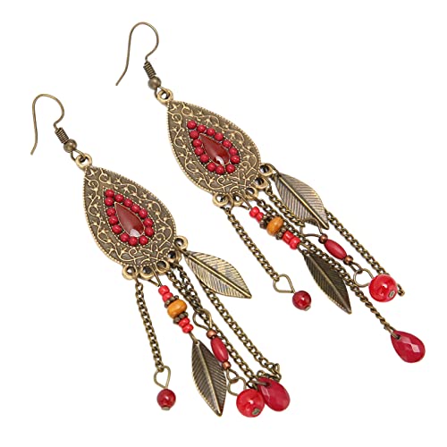 Boucles d'oreilles en Forme de Feuille, Boucles d'oreilles à Franges, Belles Perles rétro de la Saint-Valentin pour Les Mariages Cover