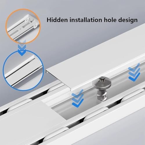 Heavy-Duty Double Row Silent Curtain Track - Adjustable 2.5m to 6m Aluminum Room Divider for Living Room, Bedroom, Hospital - Easy Installation (5.9m/19.4ft)
