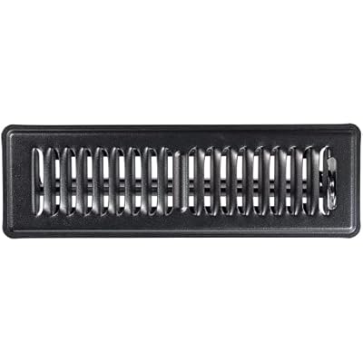 Shoemaker Manufacturing, Black, 2x12, Premium Floor Register, All Steel Heavy Duty Vent Cover