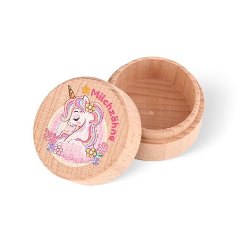 GADITIEK Zahndose Milchzähne für Mädchen und Jungen Milchzahndose mit niedlichem Motiv Zahnbox für Milchzähne Geschenkideen zur Taufe und zum Geburtstag neue Eltern Zahnfee Geschenk (Einhorn 2)