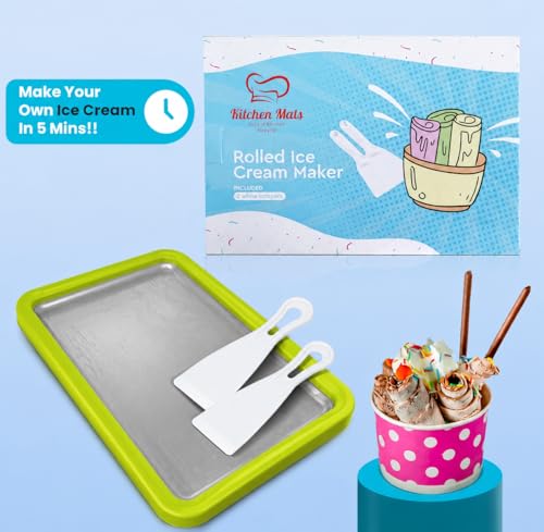 Extra Large Rolled Ice Cream Maker (14"x10") - Make Instant IceCream w/the Family - Manual Roll Your Own IceCream - Roll Ice Cream Tray (Green) by Jage Kitchen Supply - Image 2