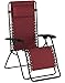 Caravan Sports Zero Gravity Outdoor Portable Folding Camping Lawn Deck Patio Pool Recliner Lounge Chair for Adults, Adjustable Headrest, Burgundy