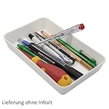 WITTKOWARE 3 Stück Kunststoffschalen, 200x125x35mm, stapelbar, sehr stabil, nahezu unzerbrechlich, weiß
