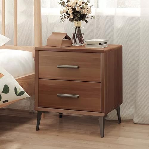 Grande table d'appoint avec rangement rustique et 2 tiroirs de chambre en métal