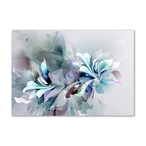 Fond de hotte fleurs et plantes bleues pour cuisine moderne