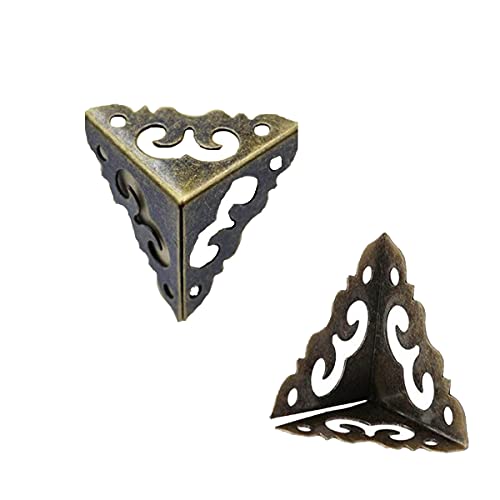 Image of Box Corner Protector Metal Corner Protector Antique Decorative Edge Cover Safety Guard Pack of 6pcs