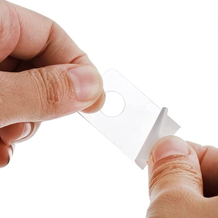 Miniatura 3 de Hiceeden Paquete de 1000 pestañas autoadhesivas para colgar, 78 pulgadas x 1-25 pulgadas para colgar agujeros redondos, gancho de plástico