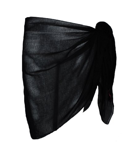 Plain Half Black Cotton Sarong