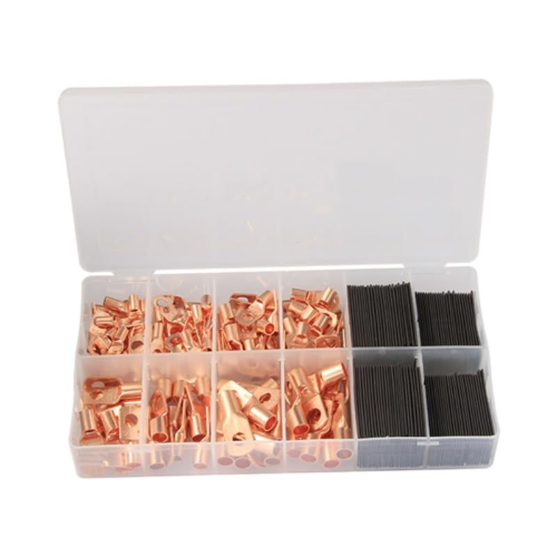 260pcs Heat Shrink Tube Kit with Copper Ring Terminal with Box AWG Wire Connector Electrical Crimp Terminal Waterproof Connector VUQLDHAYZ