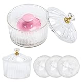 5 pcs Set Dusting Powder Container with Puff, Powder Puff for Body Powder, 3.4 Inch Dusting Powder For women