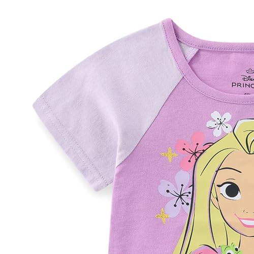Image of Disney Princess Frozen Minnie Mouse Girls Short Sleeve T-Shirt and French Terry Shorts Set for Toddlers to Big Kids