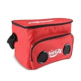Gabba Goods Coca Cola Bluetooth Speaker Bag - Rechargeable Long Playtime Battery, Stereo Sound, Multi Zipped Pockets & Adjustable Shoulder Strip for Indoor & Outdoor Parties (Coca Cola, Cooler Bag)