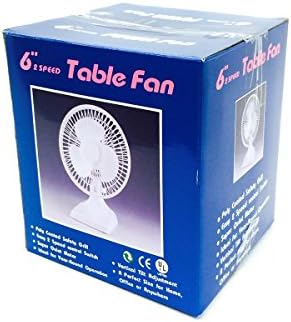 Small 6" Table top Desk Fan, Super Quite motor 6 Inches, 2 speed switch, 120V vertical tilt Adjustment. Home Office desk floor etc (BULK Quantity: 12 Pieces)