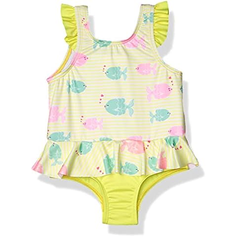 Wippette Baby Girls One Piece Swimsuits with Ruffle Trim, Lemon Tonic, 4 Years Cover