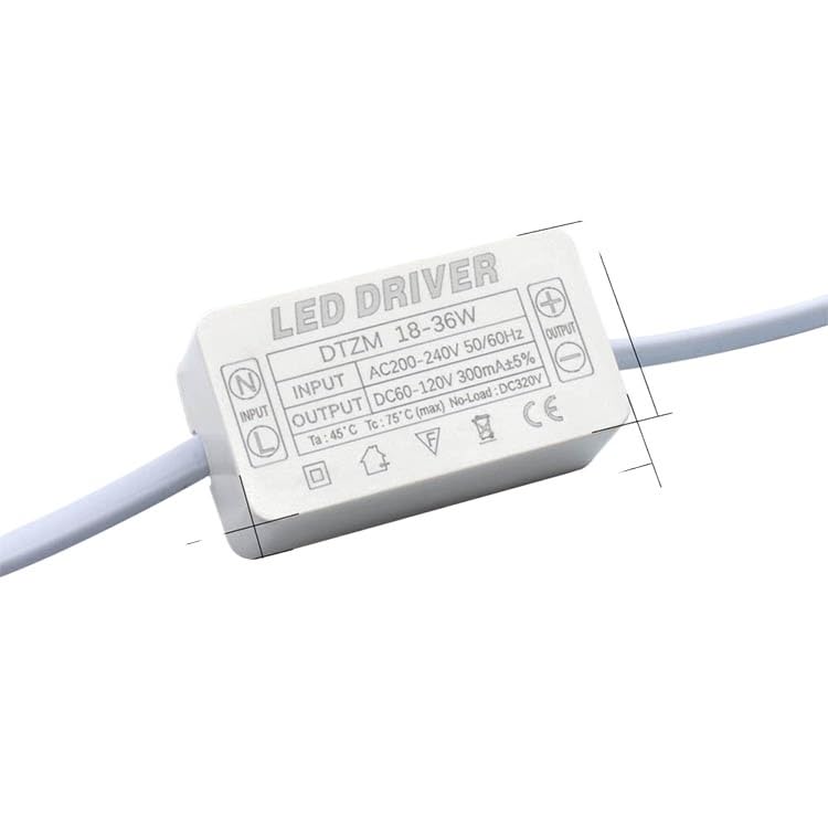 QMIQXIWS 5pc LED Drivers 300mA 8-25W 18-36W 36-50W LED Power Supply Adapter Unit with Cable AC 200-240V Lighting For LED Lights ZUZAOJUYIN(18-36W DC60-120V)