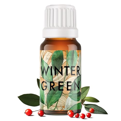 Image of Esslux Wintergreen Essential Oil - 100% Pure Natural Wintergreen Oil for Diffuser, Skin & Pain Relief | Refreshing Minty Aroma for Aromatherapy & DIY Projects - Perfect for Muscle Relaxation - 10 ML