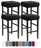 LIULIWEIFA Lot de 4/2/1 housses de tabouret de bar, rectangulaires, extensibles, lavables, pour chaise de comptoir, noir
