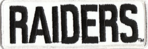 Vintage 1980s Oakland/ LA Raiders 6 inch x 2 inch Rectangle Block Patch (Iron or Sew On)