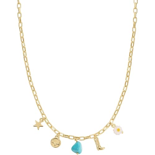 gorjana - Western Mini Charm Necklace - Everyday Wear - Adjustable Length - Perfect for Layering and Gift Giving - Unique Charm Designs, Secure Lobster Clasp, 18k Gold Plated