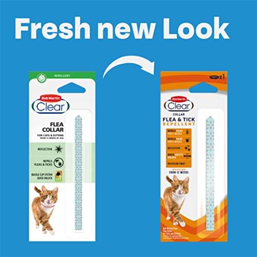 Bob Martin Clear | Flea Collar for Cats with Bell, Suitable for Kittens | Effective Flea & Tick Repellent | Adjustable and Reflective with Safety Clip (Assorted Aztec Designs)
