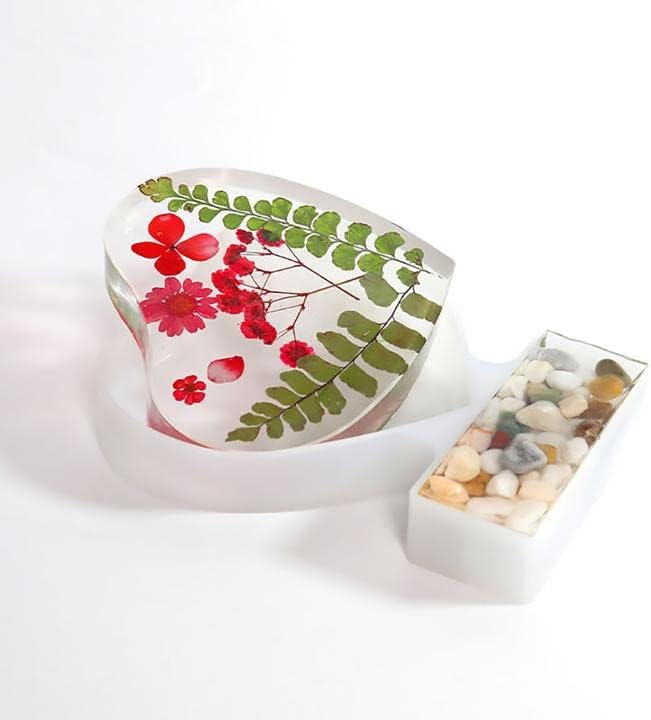 Miniatura 2 de Moldes de resina de silicona en forma de corazón de 5.9 x 5.5 pulgadas, marco de fotos, molde de silicona para fundición de resina epoxi,