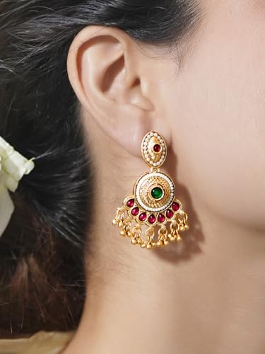 Image of Rubans Chandelier Earrings Traditional Festive Jewellery Gift for Women & Girls