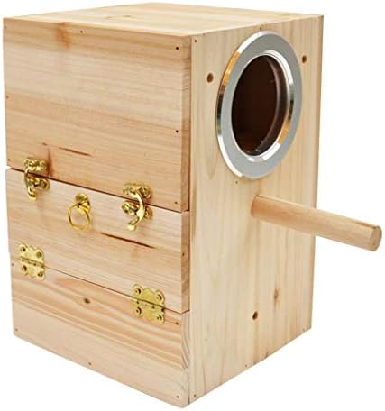 Birdhouses Wooden Pet Bird Breeding Box Parrot Bird Nest for Outdoor Hanging Garden Terrace Decoration Used for Pigeon (Color : Wood Color, Size : 191927cm)