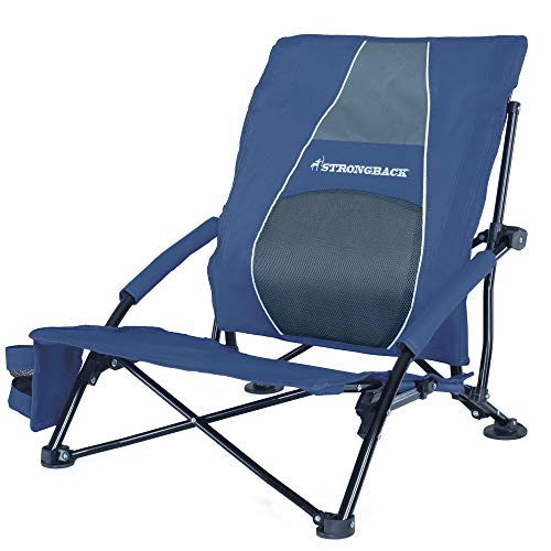 STRONGBACK Low Gravity Beach Chair Heavy Duty Portable Camping and Lounge Travel Outdoor