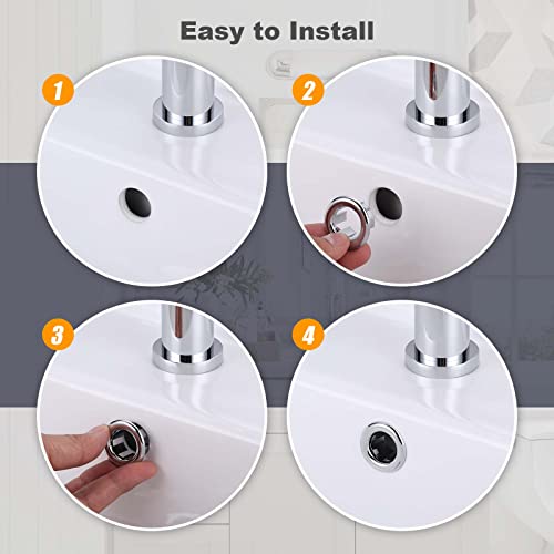 Miniatura 4 de Arcora Anillo De Desbordamiento Del Lavabo, 6 Piezas, Cubierta De Rebosadero Universal Para Lavabo De Baño