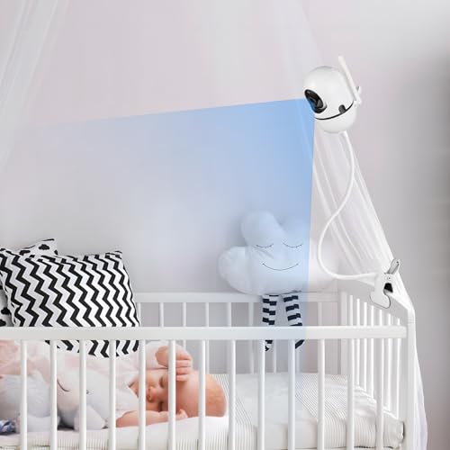 Image of Baby Monitor Mount Compatible with HelloBaby HB65 /HB40 /HB6550 /HB6148 / HB6560 / HB66 / HB6339 / HB6550 Pro, ANMEATE SM935E, Flexible Baby Camera Holder Crib Mount for Hellobaby Monitor