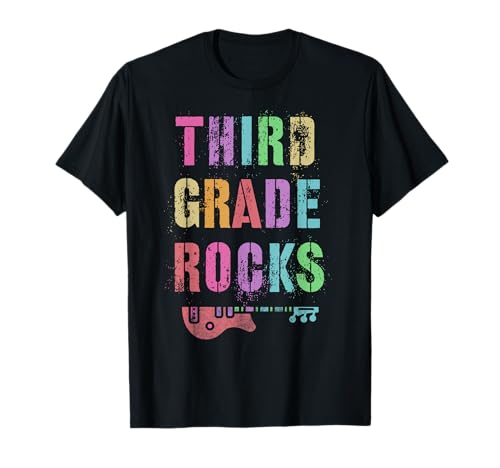 3rd GRADE ROCKS Testing Teacher Rockstar Team Third Grader T-Shirt