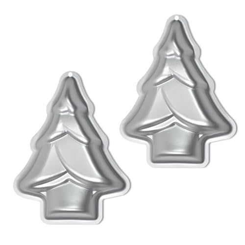kefyixc Two small Christmas tree-Shaped cake plate,Aluminum baking cake pan,Applicable