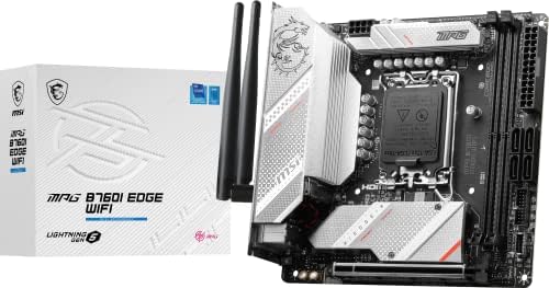 MSI MPG B760I Edge WiFi Mini ITX Motherboard, Mini ITX - Supports Intel 12/13/14th Gen Core Processors, LGA 1700-8 Direct 90A VRM, DDR5 Memory Boost 7200+MHz/OC, Pcie 5.0 X16, 2 X M.2 Gen4, Wi-Fi 6E
