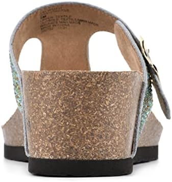 WHITE MOUNTAIN Shoes Active Women's Wedge Sandal, Blue/Green Multi, 9 M | Image 4