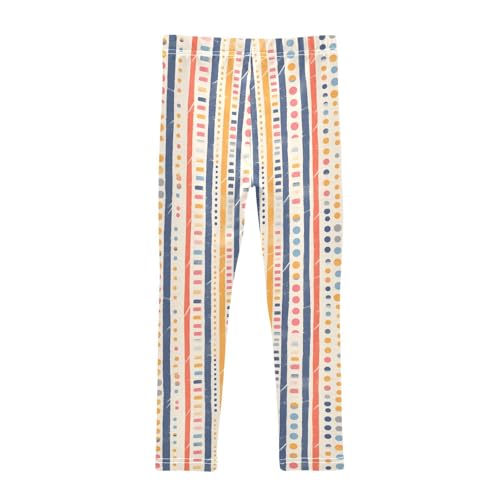 KLL Stripes Tiny Dots Minimalist Little Girls Athletic Leggings Stretch Full Length Workout Pants Gym2