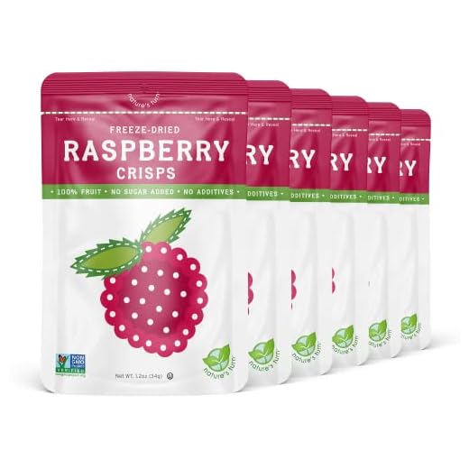 Nature’s Turn Freeze-Dried Fruit Snacks, Raspberry Crisps, Pack of 6 (1.2 oz Each)