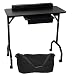 LCL Beauty Black Portable Folding 1-Drawer Manicure Table with Client Wrist Pad and Free Carrying Case