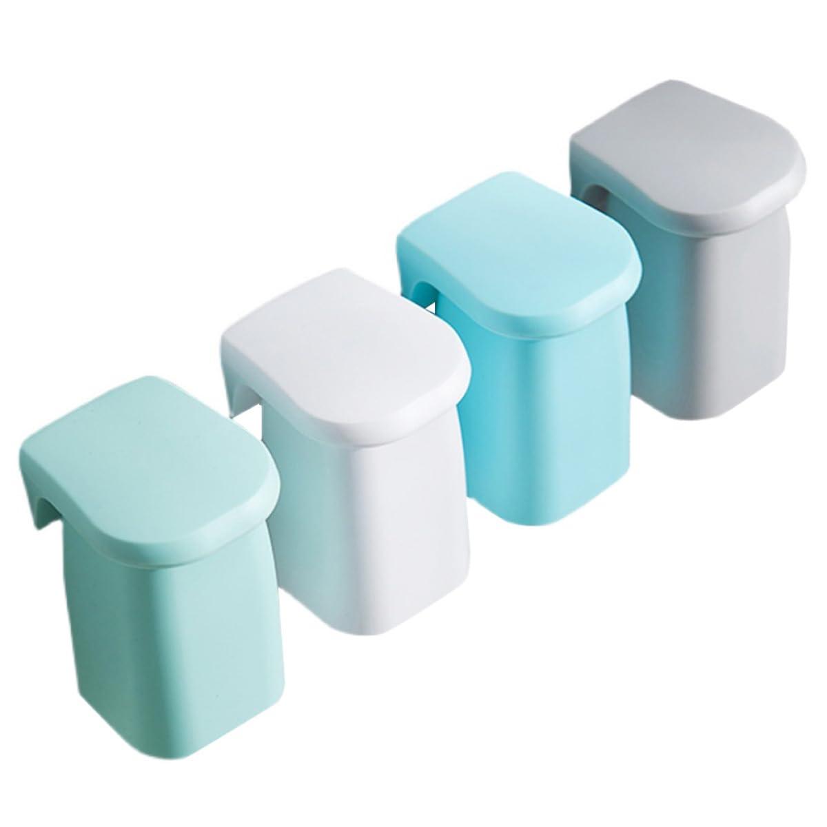 Artibetter Portaspazzolini da Bagno Magnetico da Parete 4 Pezzi in Pp Semplice per Casa Adesione Potente e Prevenzione Polvere senza Perforazione