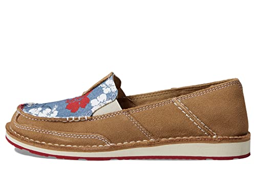 ARIAT Tênis de barco feminino Cruiser, Nogueira/vermelho, branco e azul Pareau Prin, 36