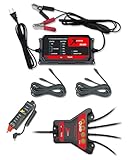PulseTech 4-Station QuadLink 12V Battery Maintenance Kit | Includes XC400 Charger Mantainer, QuadLink, 12V Voltmeter and Two 25' Charger Lead Extensions