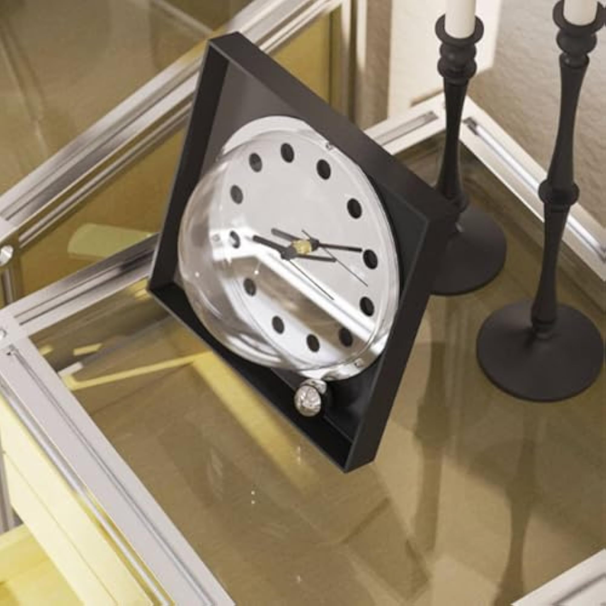 Minimalist Bauhaus Design Timepiece, Square Desk Clock