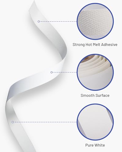 Image of Melamine Edge Banding White 3 /4 inch x 6.5 ft Veneer Edging Easy Application Iron on Edge Banding Tape for Cabinet Plywood Repairs Furniture Restoration