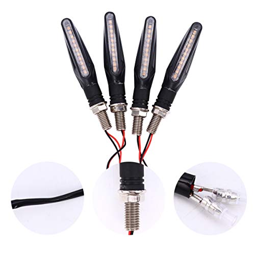 BESPORTBLE 4Pcs Motocicleta LED Pisca Pisca-Pisca LÃ¢mpada de Moto Preto