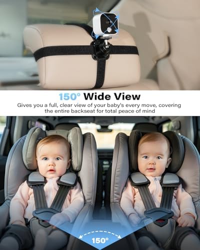 A2C Baby Car Camera, 5" 1080P HD Baby Monitor with Night Vision & VOX Mode, Rear-Facing Car Seat Monitor for Backseat & Home, 1000FT Range, USB Powered Plug & Play (No WiFi Needed) — 사진 3
