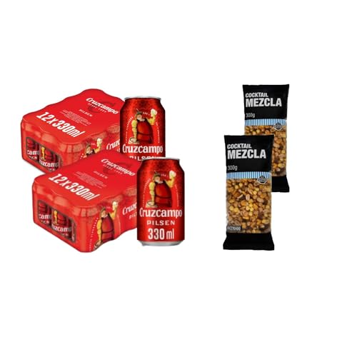 UBOON - Cerveza Lager Pack Lata, 24 x 33cl Pilsen 4,8% Vol de alcohol + ¡Incluye Dos Cocktail mezcla Mercadona de Regalo