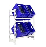 Nutzbreite innen ca. 730 mm Getränkekistenregal 1000 x 810 x 300 mm, 2 Ebenen, 100 kg Tragkraft/Ebene, WEISS
